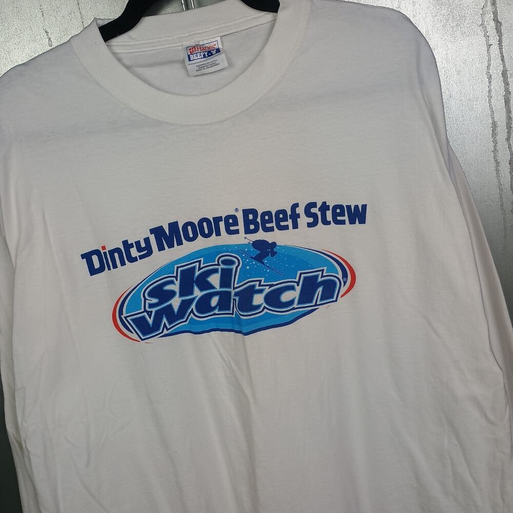 Dinty Moore Beef Stew Vintage 90s Ski Snowboard Long Sleeve Shirt XL Pittsburgh